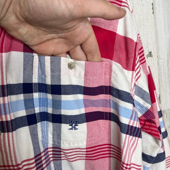 Twenty X The Wrangler Jean Co Men's Plaid Button Down Shirt Pink White Size L - Picture 7 of 12